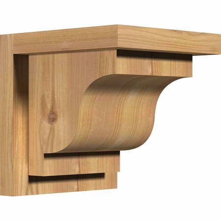 Ekena Millwork Newport Smooth Corbel w/Backplate, Western Red Cedar, 7 1/2"W x 8"D x 8"H COR08X08X08NEW01SWR